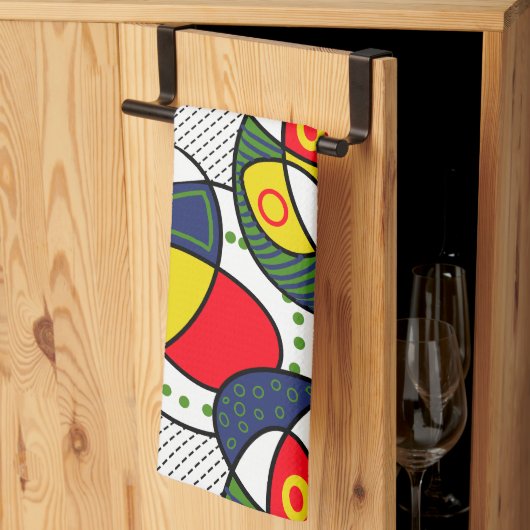 Linge De Cuisine Bal de plage rouge bleu jaune vert (Pliage en tiers)