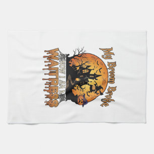 Linge De Cuisine Balai Cassé Serveuse Halloween Sorcière Maison Han