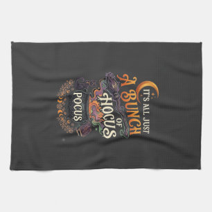 Linge De Cuisine Balai de sorcière Hocus Pocus Chat noir Chaudron m