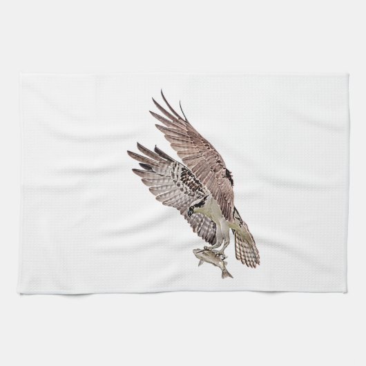 Linge De Cuisine Balbuzard pêcheur avec poisson (Horizontal)