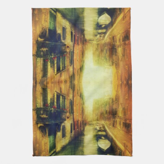 Linge De Cuisine Balcon du Canal de Venise (Vertical)