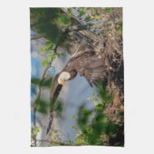 Linge De Cuisine Bald Eagle quittant le nid (Vertical)