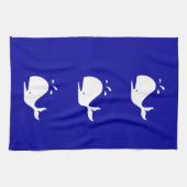 Linge De Cuisine Baleine blanche sur bleu (Horizontal)