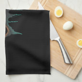 Linge De Cuisine baleine noire Halloween (Quart Plié)