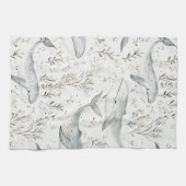 Linge De Cuisine Baleines gris océanique (Horizontal)