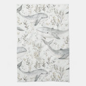 Linge De Cuisine Baleines gris océanique (Vertical)