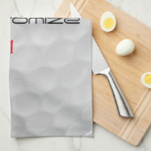 Linge De Cuisine Balle de golf blanche texturée avec nom et numéro (Quart Plié)