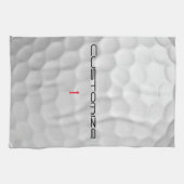 Linge De Cuisine Balle de golf blanche texturée avec nom et numéro (Horizontal)