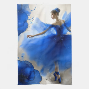 Linge De Cuisine Ballet élégant en bleu indigo