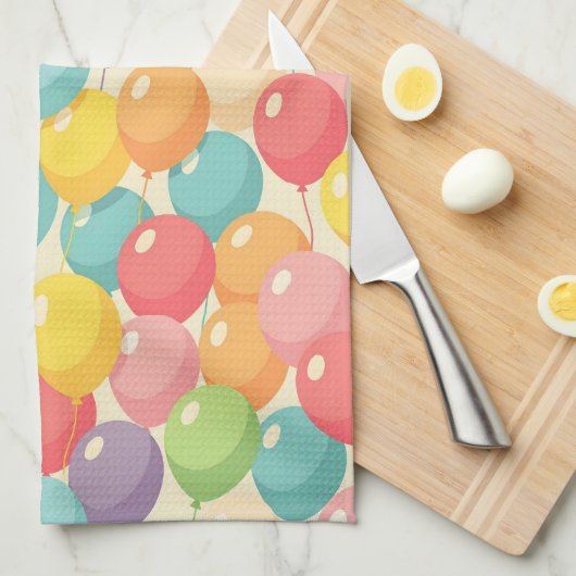 Linge De Cuisine Ballons de fête de différentes couleurs (Quart Plié)