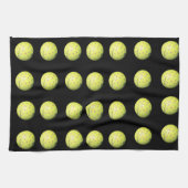 Linge De Cuisine Ballons De Golf Jaune Sur Noir, (Horizontal)