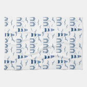 Linge De Cuisine Balnéaire Plage Cabines et phares (Horizontal)