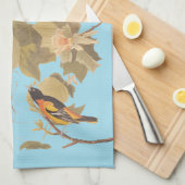 Linge De Cuisine Baltimore Oriole Audubon Bird Family avec nid (Quart Plié)