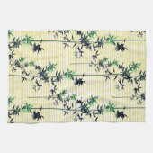 Linge De Cuisine Bambou et jaune modernes (Horizontal)