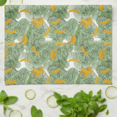 Linge De Cuisine Banane tropicale moderne Motif vert (Plié)