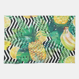 Linge De Cuisine Bananes exotiques citrons Tropical sans joint
