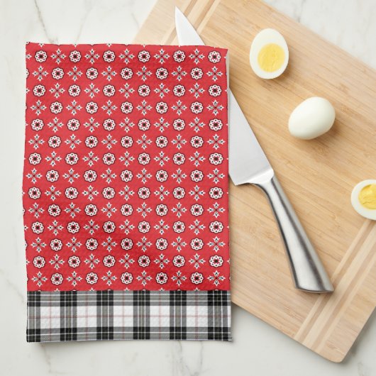 Linge De Cuisine Bandana Boho Rouge (Quart Plié)