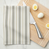 Linge De Cuisine Bande de bonbons beige (Quart Plié)