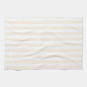 Linge De Cuisine Bande de bonbons beige et blanche (Horizontal)