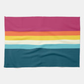 Linge De Cuisine Bande des tons rose et bleu (Horizontal)