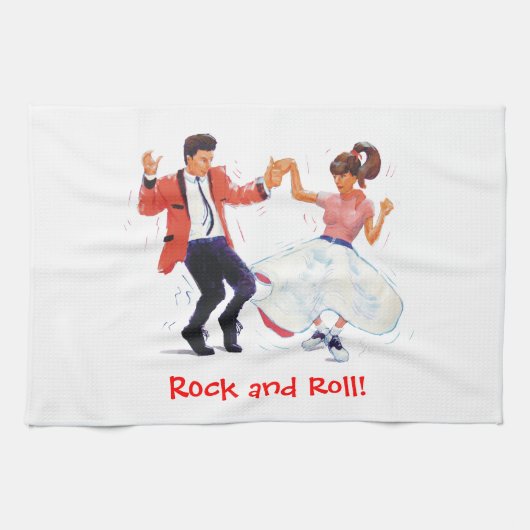 Linge De Cuisine Bande dessinée classique de danse de rock des (Horizontal)