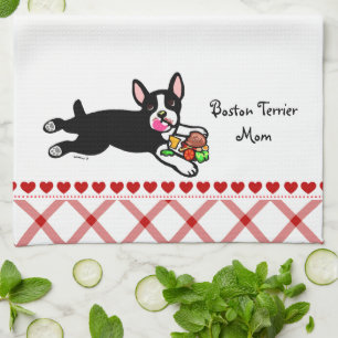 Linge De Cuisine Bande dessinée de Boston Terrier