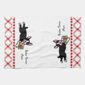 Linge De Cuisine Bande dessinée de Boston Terrier (Horizontal)