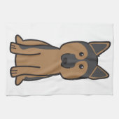 Linge De Cuisine Bande dessinée de chien de berger allemand (Horizontal)