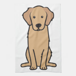 Linge De Cuisine Bande dessinée de chien de golden retriever