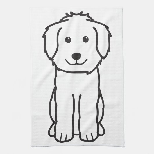 Linge De Cuisine Bande dessinée de chien de Goldendoodle (Vertical)