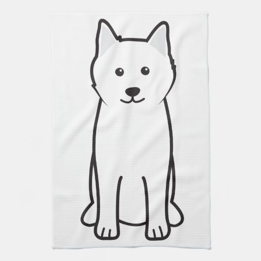 Linge De Cuisine Bande dessinée de chien de Samoyed (Vertical)