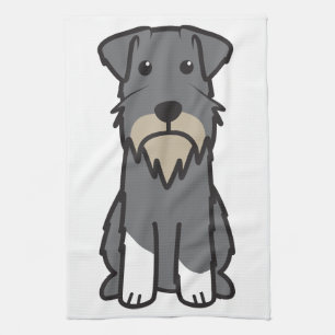 Linge De Cuisine Bande dessinée de chien de Schnauzer miniature