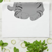 Linge De Cuisine Bande dessinée grise de chat (Plié)