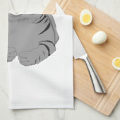 Linge De Cuisine Bande dessinée grise de chat (Quart Plié)