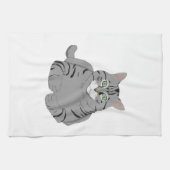 Linge De Cuisine Bande dessinée grise de chat (Horizontal)