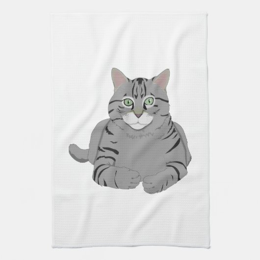 Linge De Cuisine Bande dessinée grise de chat (Vertical)