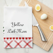 Linge De Cuisine Bande dessinée jaune de Kawaii Labrador (Quart Plié)