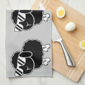 Linge De Cuisine Bande dessinée mignonne de moutons noirs (Quart Plié)