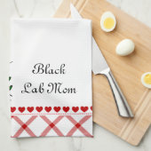 Linge De Cuisine Bande dessinée noire de Kawaii Labrador (Quart Plié)