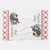 Linge De Cuisine Bande dessinée noire de Kawaii Labrador (Horizontal)