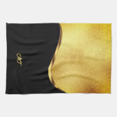 Linge De Cuisine Bande dynamique noire et or (Horizontal)