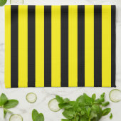 Linge De Cuisine Bande jaune et noire (Plié)