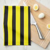 Linge De Cuisine Bande jaune et noire (Quart Plié)