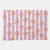 Linge De Cuisine Bande jaune violet Tropical Floral Botanique (Horizontal)