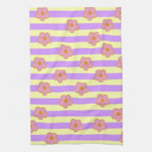Linge De Cuisine Bande jaune violet Tropical Floral Botanique (Vertical)
