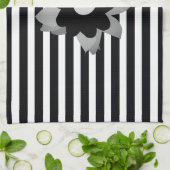 Linge De Cuisine Bande Noire Et Blanche Élégante (Plié)