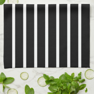 Linge De Cuisine Bande noire et blanche moderne
