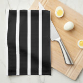 Linge De Cuisine Bande noire et blanche moderne (Quart Plié)