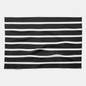 Linge De Cuisine Bande noire et blanche moderne (Horizontal)