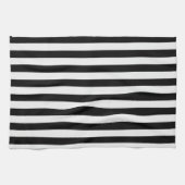 Linge De Cuisine Bande noire et blanche moderne (Horizontal)